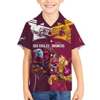 Custom Sea Eagles And Broncos Rugby Hawaiian Shirt Sporty Style