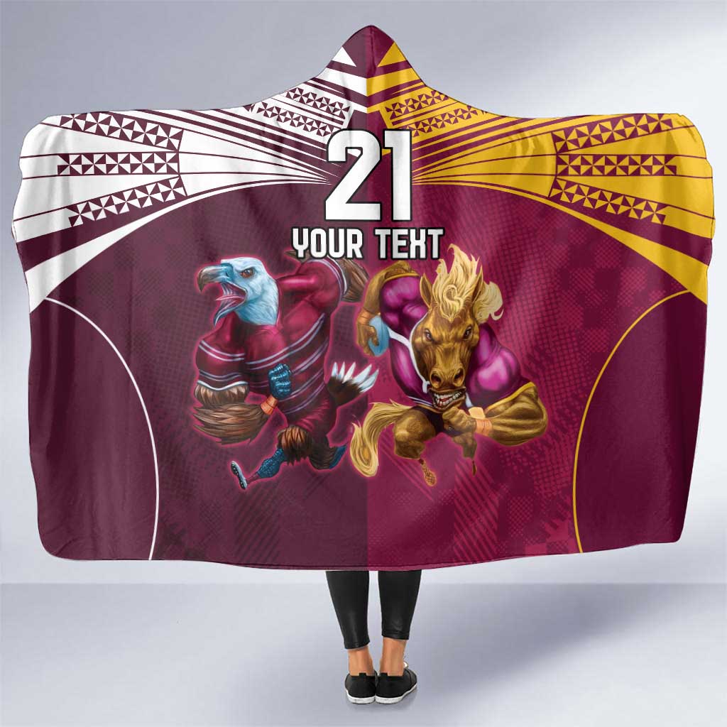 Custom Sea Eagles And Broncos Rugby Hooded Blanket Sporty Style