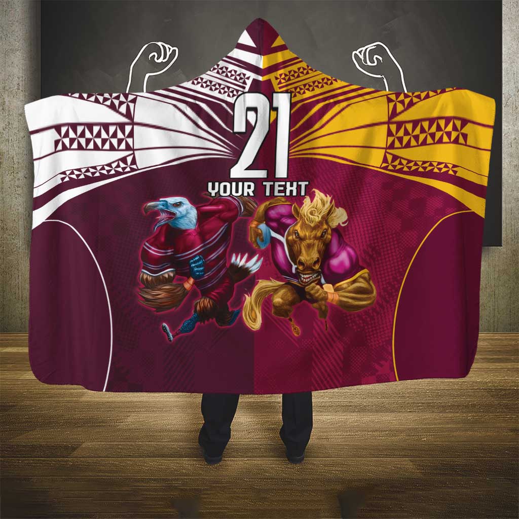 Custom Sea Eagles And Broncos Rugby Hooded Blanket Sporty Style