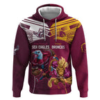 Custom Sea Eagles And Broncos Rugby Hoodie Sporty Style