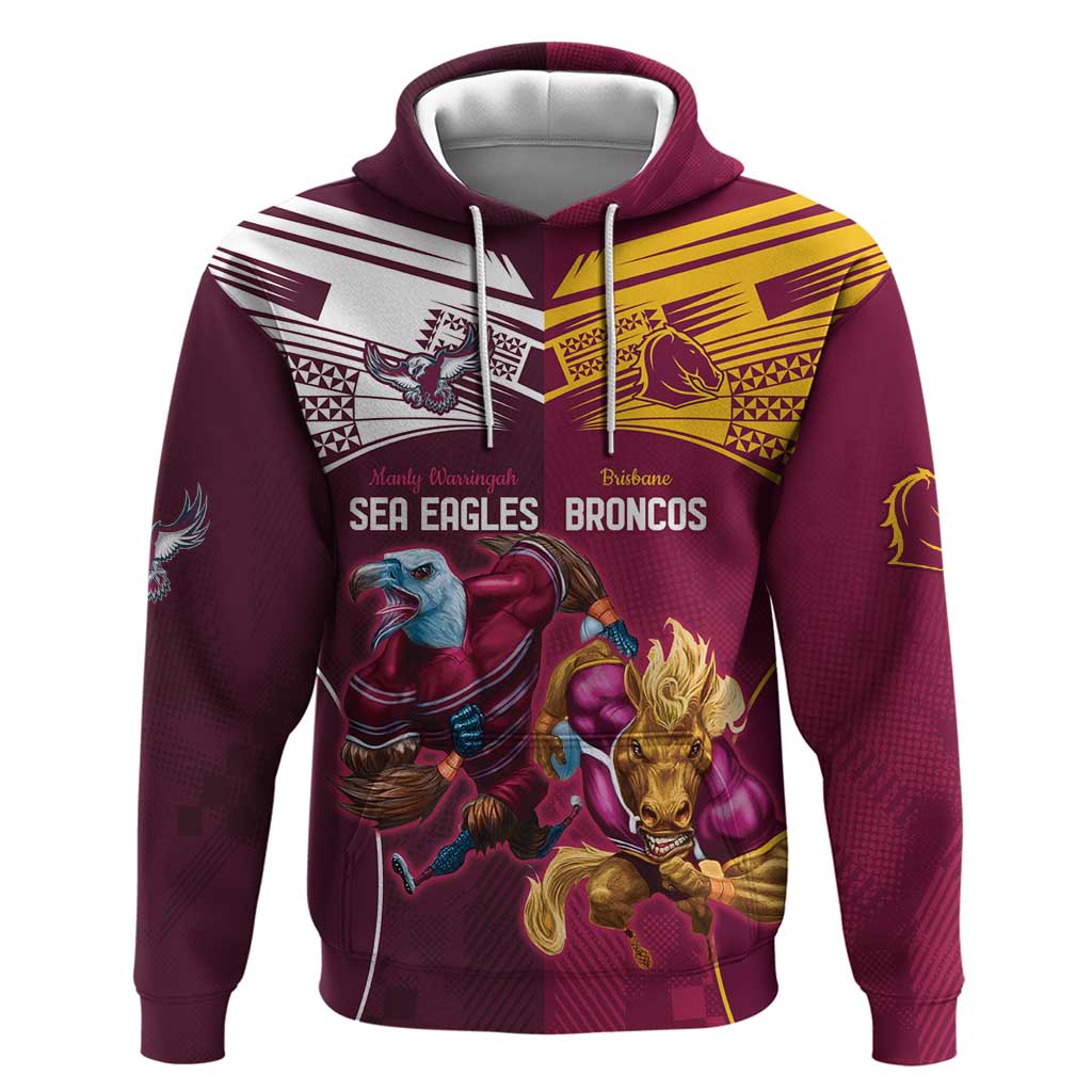 Custom Sea Eagles And Broncos Rugby Hoodie Sporty Style