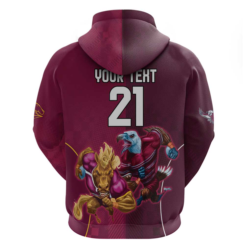 Custom Sea Eagles And Broncos Rugby Hoodie Sporty Style