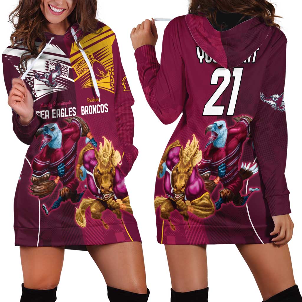 Custom Sea Eagles And Broncos Rugby Hoodie Dress Sporty Style