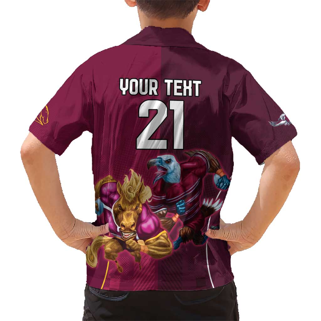 Custom Sea Eagles And Broncos Rugby Kid Hawaiian Shirt Sporty Style