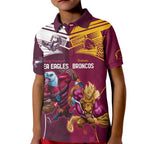 Custom Sea Eagles And Broncos Rugby Kid Polo Shirt Sporty Style