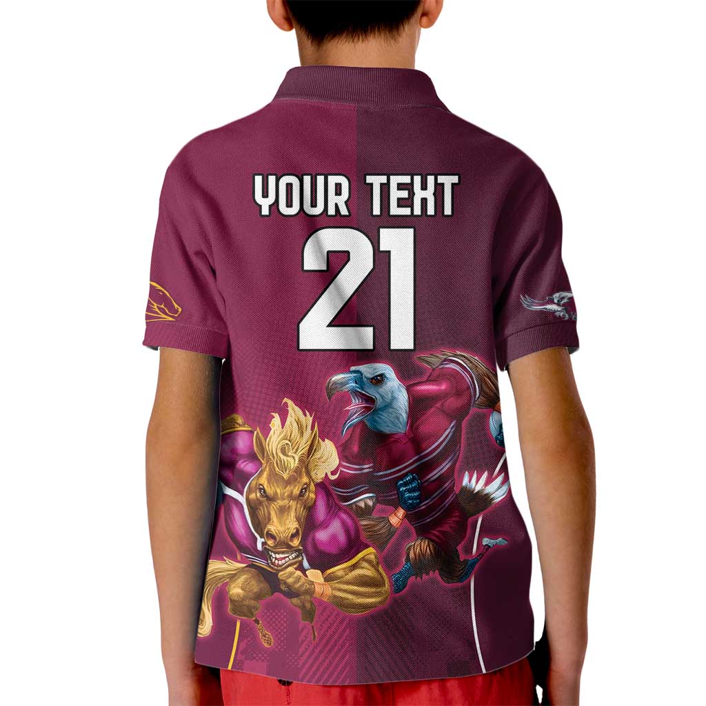Custom Sea Eagles And Broncos Rugby Kid Polo Shirt Sporty Style
