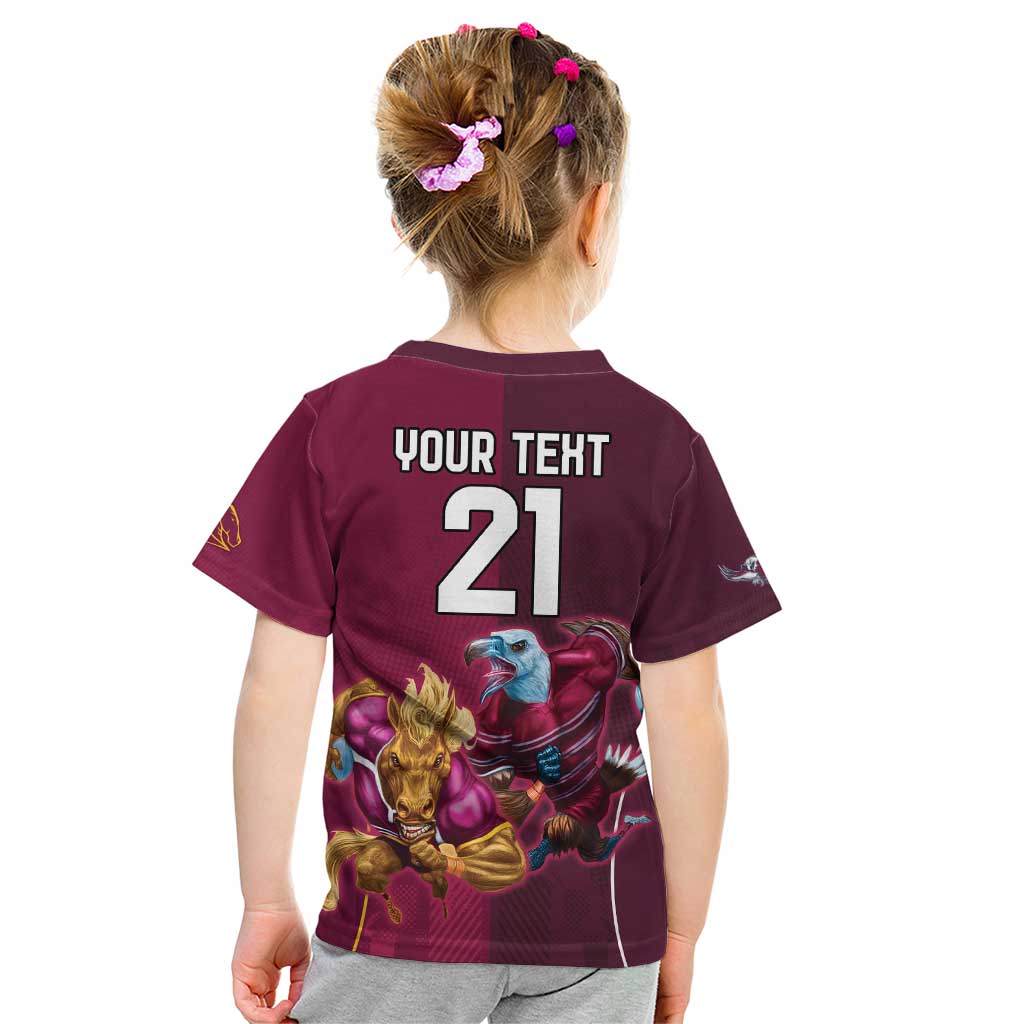 Custom Sea Eagles And Broncos Rugby Kid T Shirt Sporty Style
