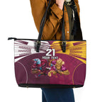 Custom Sea Eagles And Broncos Rugby Leather Tote Bag Sporty Style