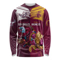 Custom Sea Eagles And Broncos Rugby Long Sleeve Shirt Sporty Style
