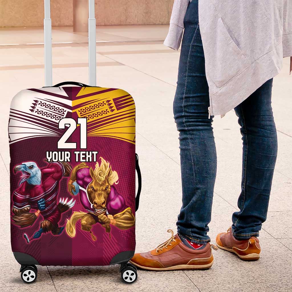 Custom Sea Eagles And Broncos Rugby Luggage Cover Sporty Style