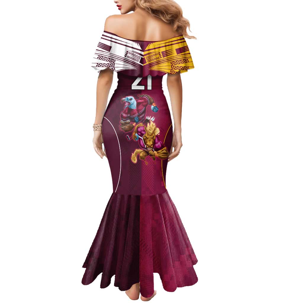 Custom Sea Eagles And Broncos Rugby Mermaid Dress Sporty Style
