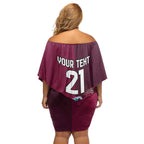 Custom Sea Eagles And Broncos Rugby Off Shoulder Short Dress Sporty Style