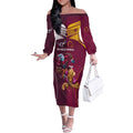 Custom Sea Eagles And Broncos Rugby Off The Shoulder Long Sleeve Dress Sporty Style