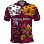 Custom Sea Eagles And Broncos Rugby Polo Shirt Sporty Style