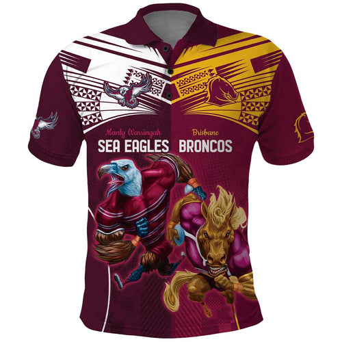 Custom Sea Eagles And Broncos Rugby Polo Shirt Sporty Style