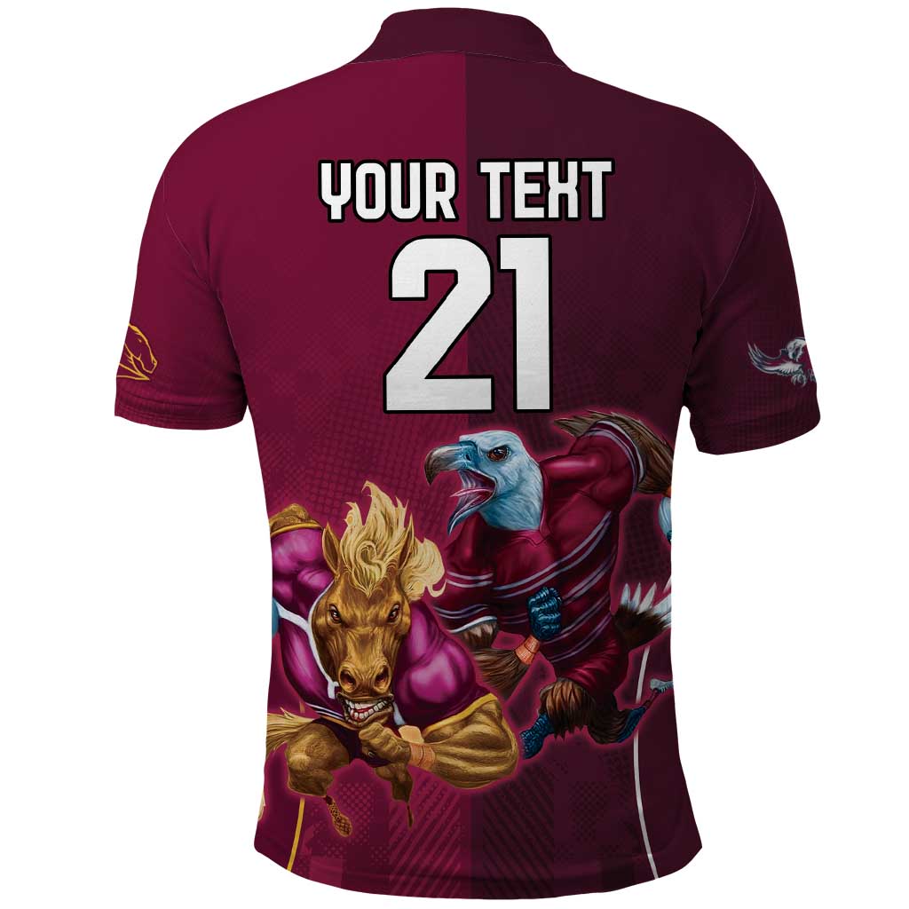 Custom Sea Eagles And Broncos Rugby Polo Shirt Sporty Style
