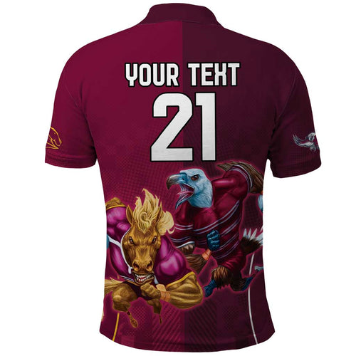 Custom Sea Eagles And Broncos Rugby Polo Shirt Sporty Style