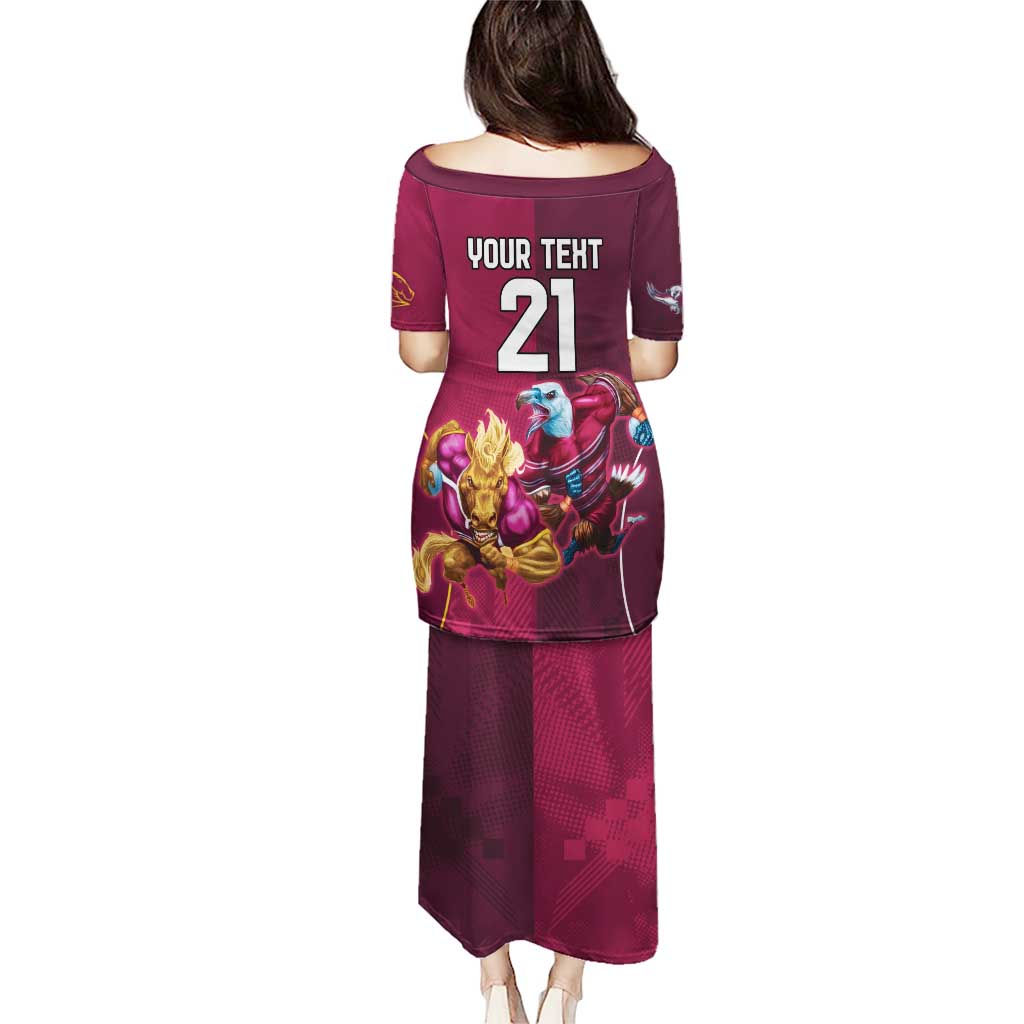 Custom Sea Eagles And Broncos Rugby Puletasi Sporty Style