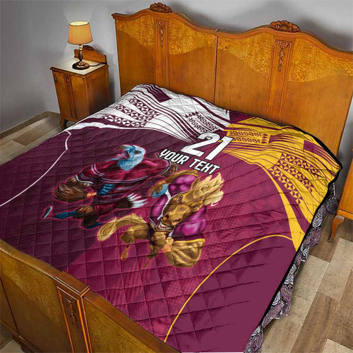 Custom Sea Eagles And Broncos Rugby Quilt Sporty Style