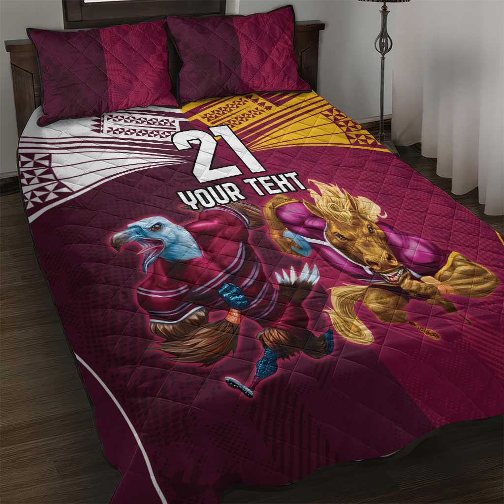 Custom Sea Eagles And Broncos Rugby Quilt Bed Set Sporty Style