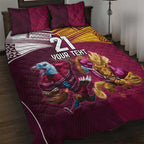 Custom Sea Eagles And Broncos Rugby Quilt Bed Set Sporty Style