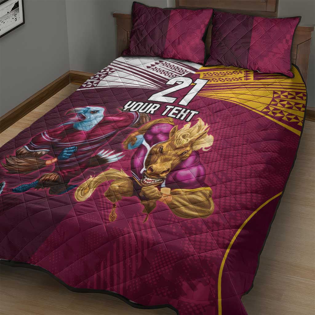 Custom Sea Eagles And Broncos Rugby Quilt Bed Set Sporty Style