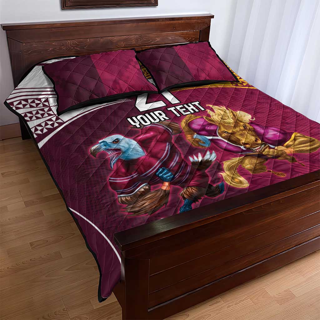 Custom Sea Eagles And Broncos Rugby Quilt Bed Set Sporty Style