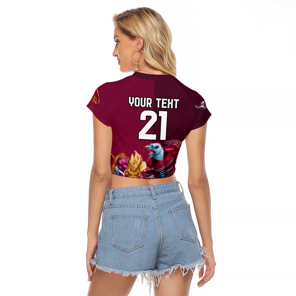 Custom Sea Eagles And Broncos Rugby Raglan Cropped T Shirt Sporty Style