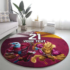 Custom Sea Eagles And Broncos Rugby Round Carpet Sporty Style