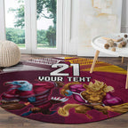 Custom Sea Eagles And Broncos Rugby Round Carpet Sporty Style