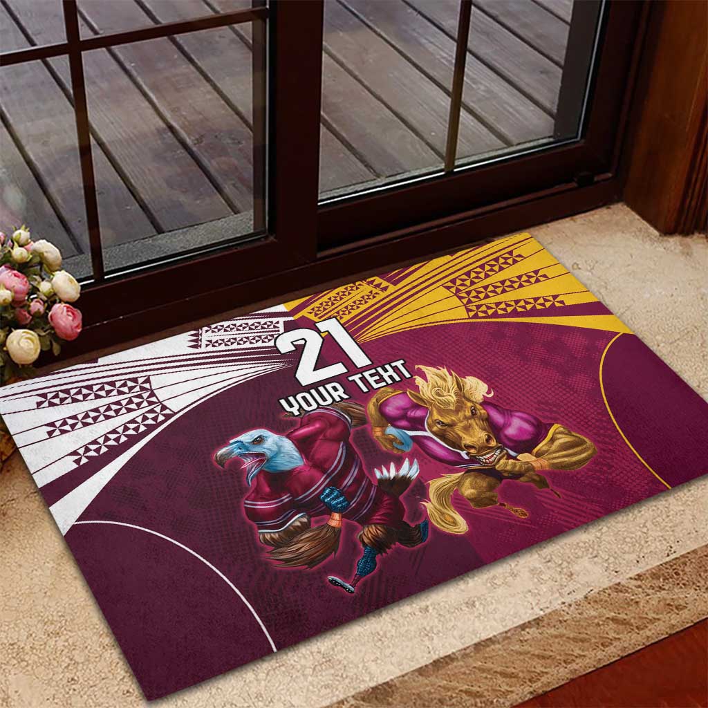 Custom Sea Eagles And Broncos Rugby Rubber Doormat Sporty Style