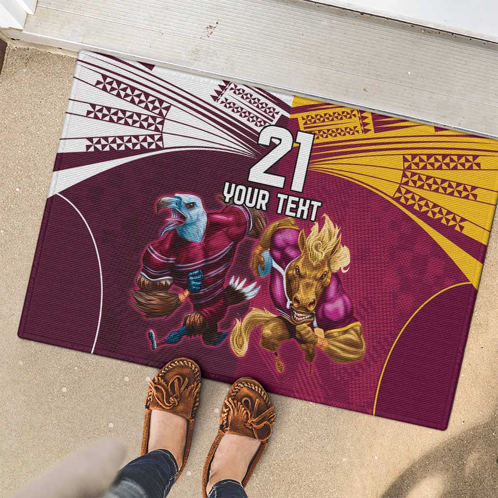 Custom Sea Eagles And Broncos Rugby Rubber Doormat Sporty Style