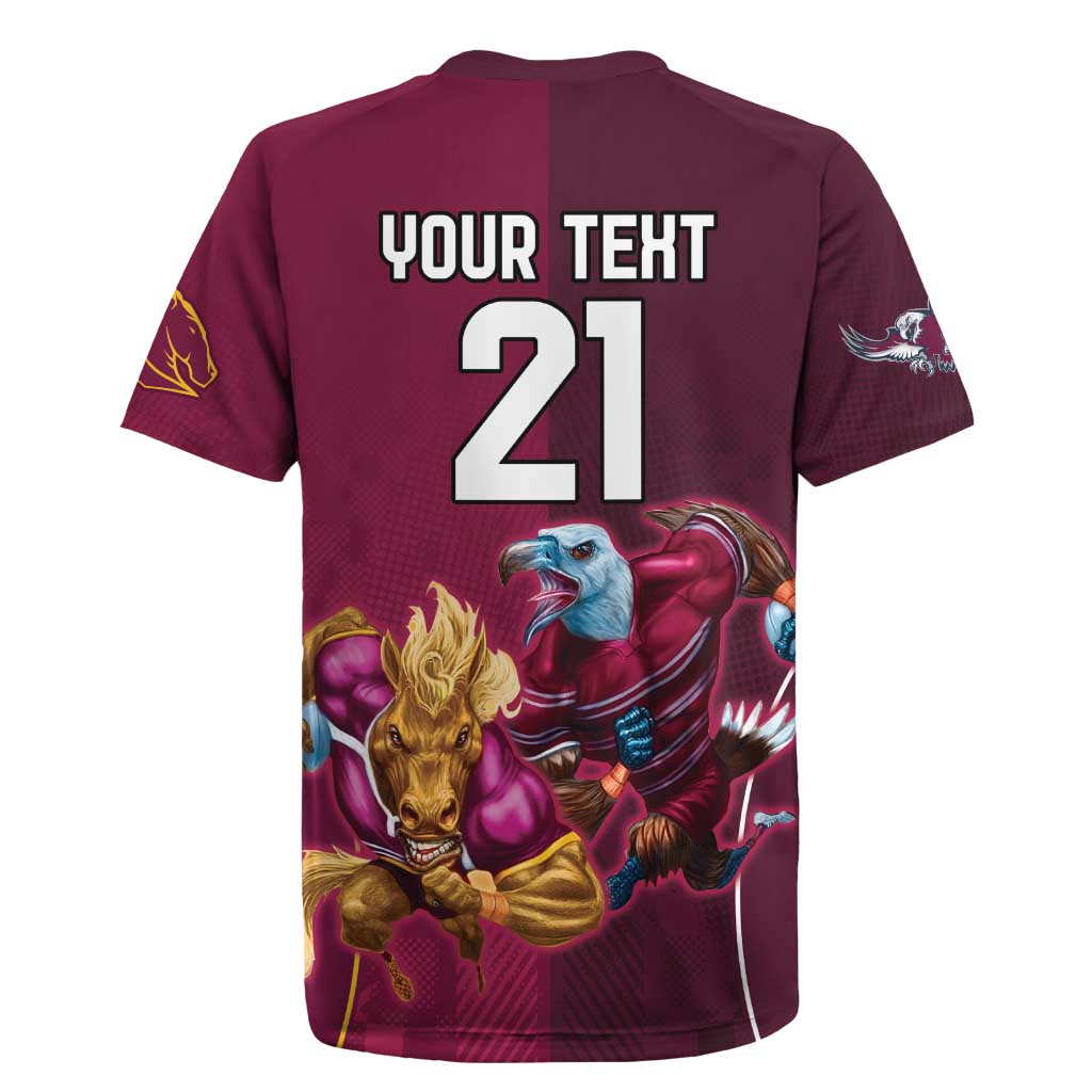Custom Sea Eagles And Broncos Rugby Rugby Jersey Sporty Style