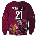 Custom Sea Eagles And Broncos Rugby Sweatshirt Sporty Style