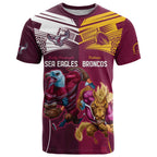 Custom Sea Eagles And Broncos Rugby T Shirt Sporty Style