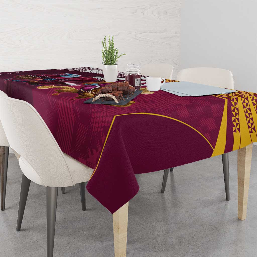 Custom Sea Eagles And Broncos Rugby Tablecloth Sporty Style