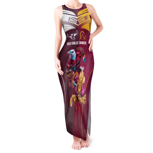 Custom Sea Eagles And Broncos Rugby Tank Maxi Dress Sporty Style
