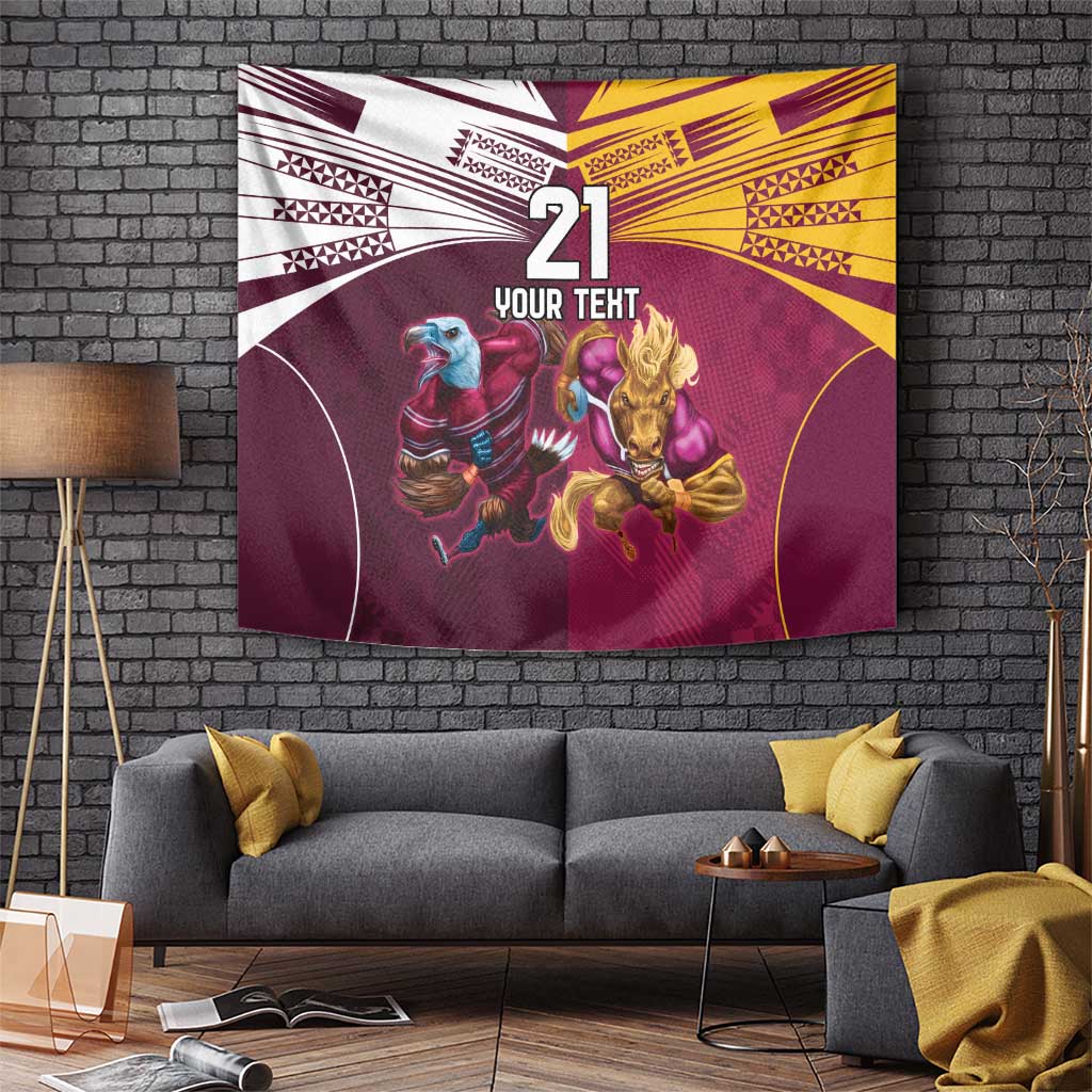 Custom Sea Eagles And Broncos Rugby Tapestry Sporty Style