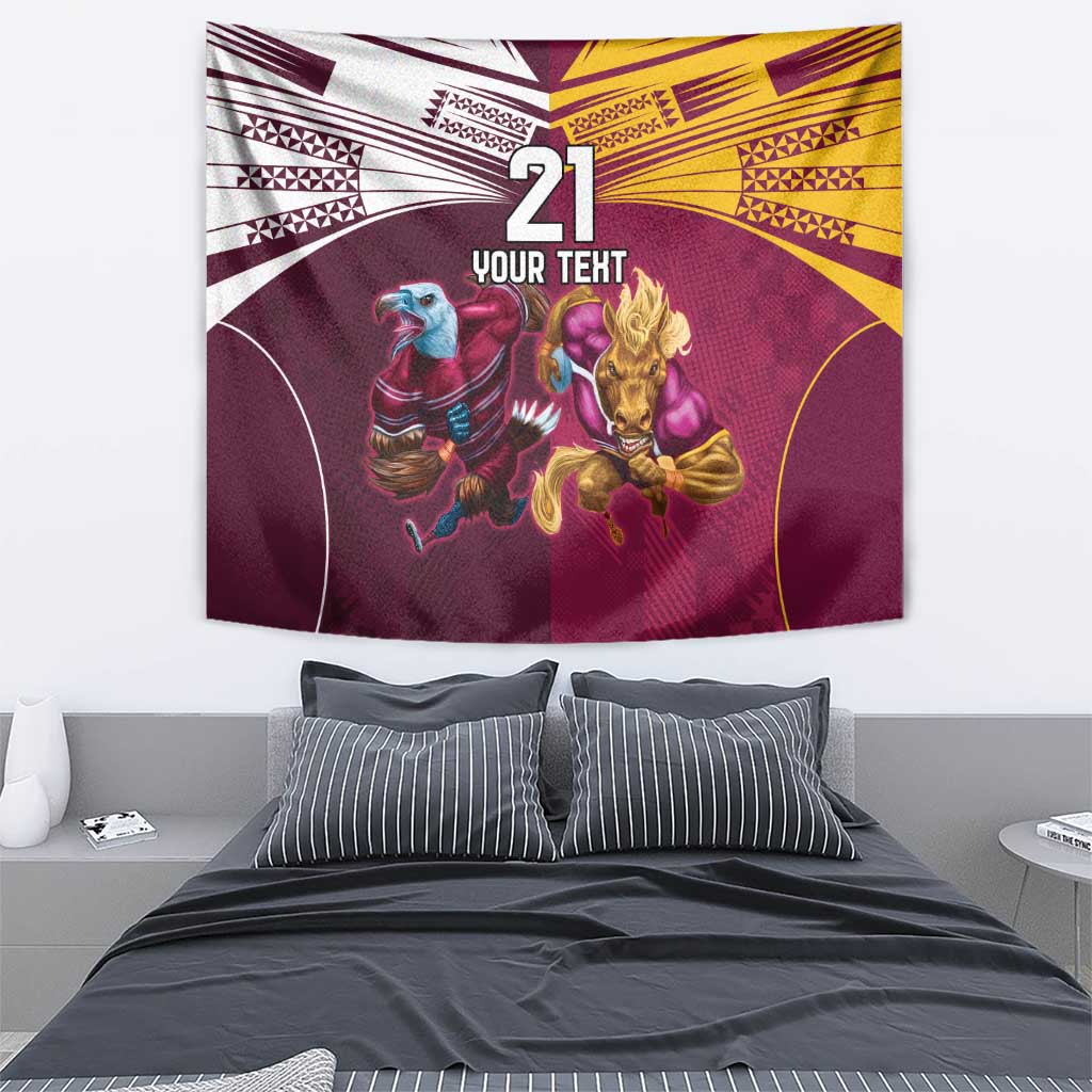 Custom Sea Eagles And Broncos Rugby Tapestry Sporty Style