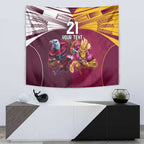 Custom Sea Eagles And Broncos Rugby Tapestry Sporty Style
