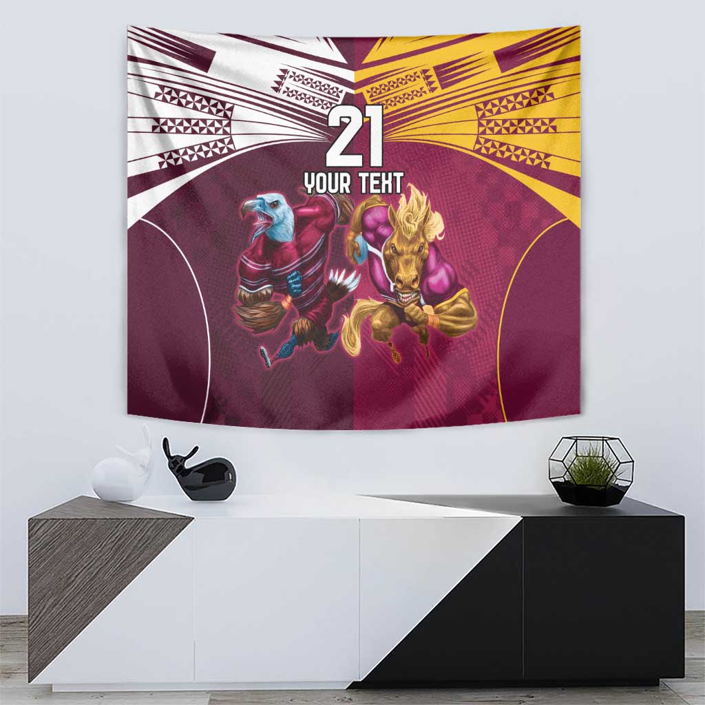 Custom Sea Eagles And Broncos Rugby Tapestry Sporty Style