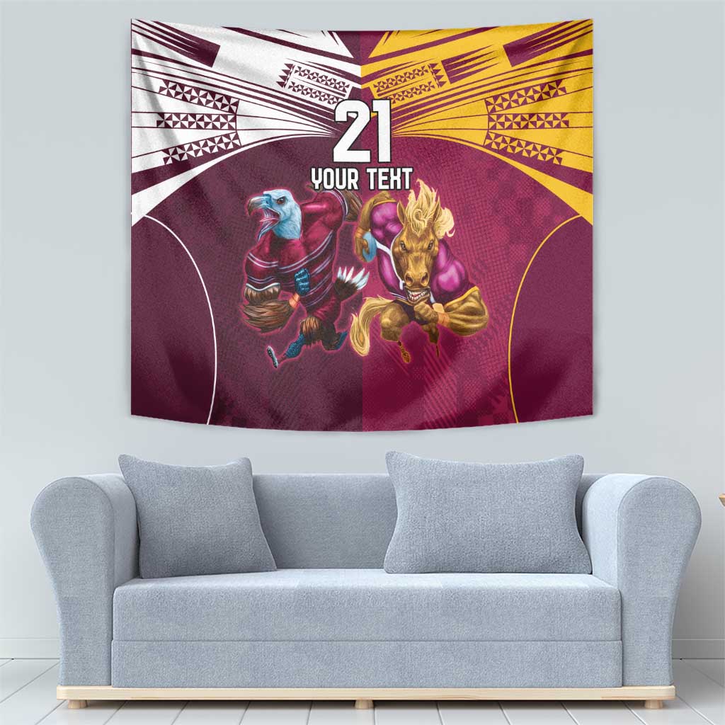 Custom Sea Eagles And Broncos Rugby Tapestry Sporty Style