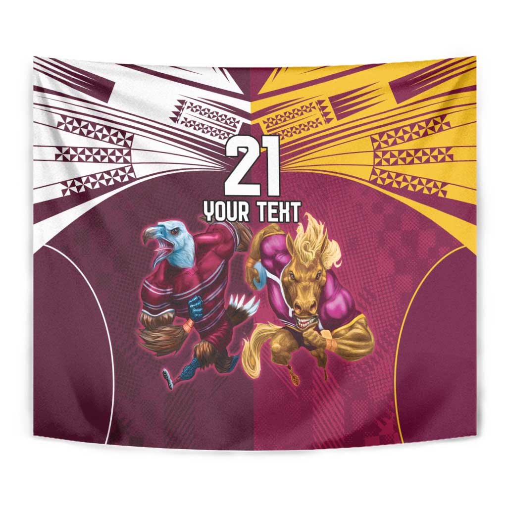 Custom Sea Eagles And Broncos Rugby Tapestry Sporty Style