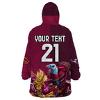 Custom Sea Eagles And Broncos Rugby Wearable Blanket Hoodie Sporty Style