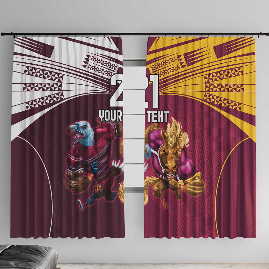 Custom Sea Eagles And Broncos Rugby Window Curtain Sporty Style