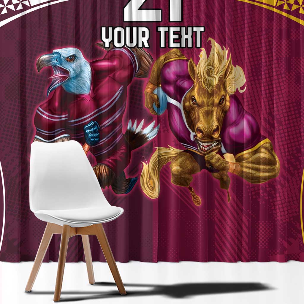 Custom Sea Eagles And Broncos Rugby Window Curtain Sporty Style
