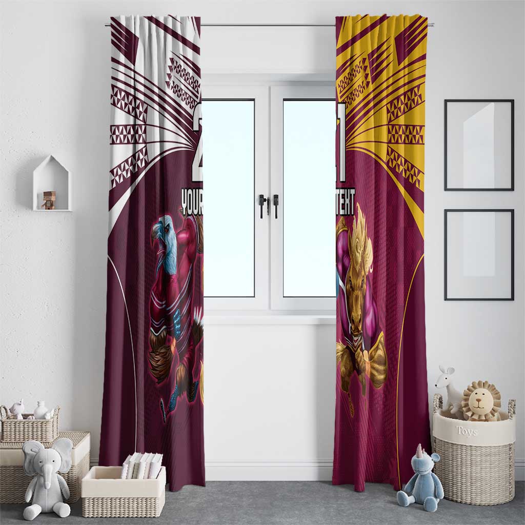 Custom Sea Eagles And Broncos Rugby Window Curtain Sporty Style