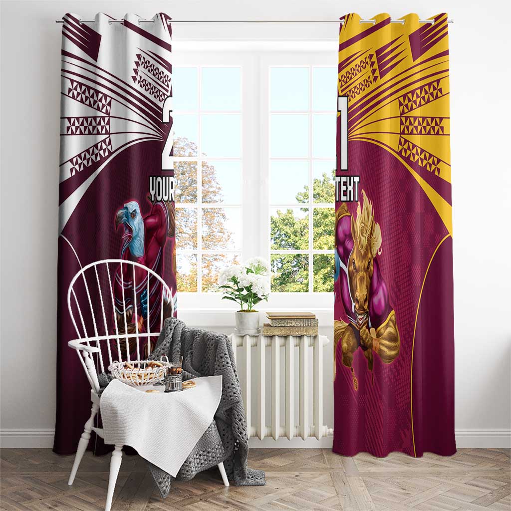 Custom Sea Eagles And Broncos Rugby Window Curtain Sporty Style