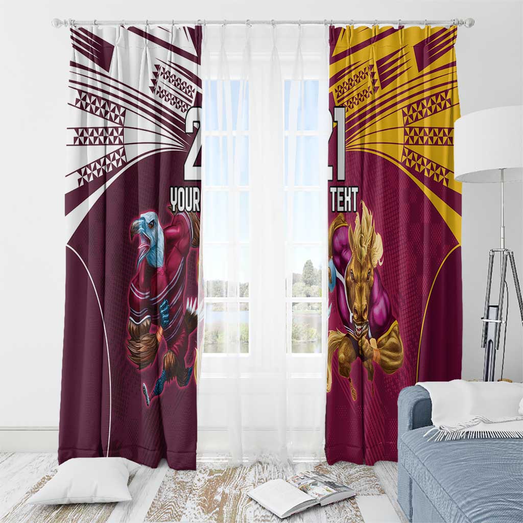 Custom Sea Eagles And Broncos Rugby Window Curtain Sporty Style