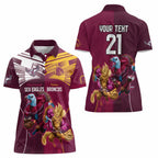 Custom Sea Eagles And Broncos Rugby Women Polo Shirt Sporty Style